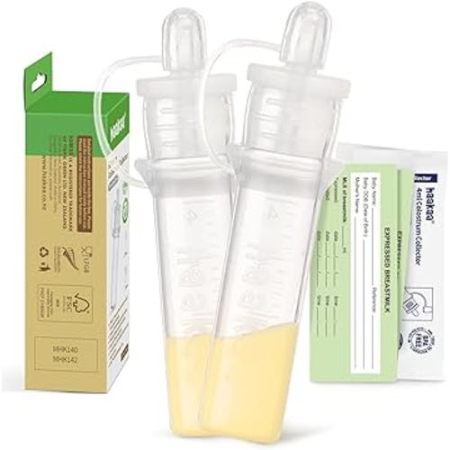 haakaa Colostrum Collector kit Colostrum Syringes for Breastmilk to Collect, Feed & Store, Ready-to-Use (0.1oz/4ml, 2 PK)