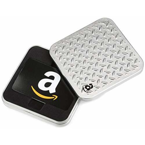 Amazon.com Gift Card in a Diamond Plate Tin (Classic Black Card Design)