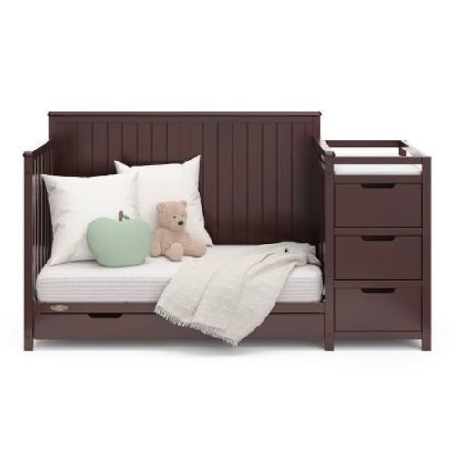 Graco Hadley 5-in-1 Convertible Crib and Changer with Drawer - Espresso