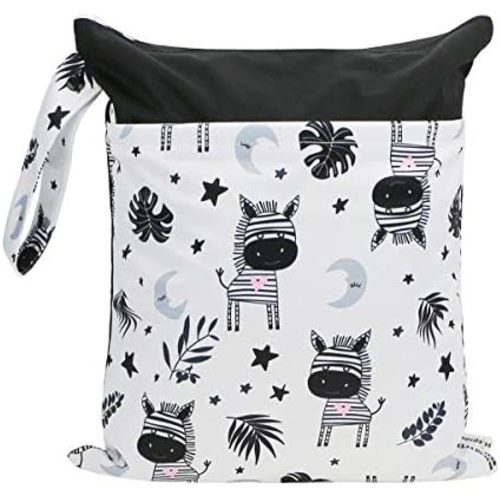 Grab and Go Wet Dry Cloth Diaper Bags -Waterproof Washable Reusable Diaper Organizer-Winter movement