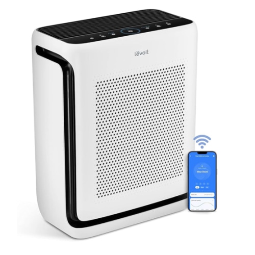 LEVOIT Air Purifiers for Home Large Room Up to 1875 Ft² with Washable Pre-Filter, AHAM VERIFIDE, Air Quality Monitor, HEPA Sleep Mode for Allergies, Pet Hair in Bedroom, Vital 200S-P, White