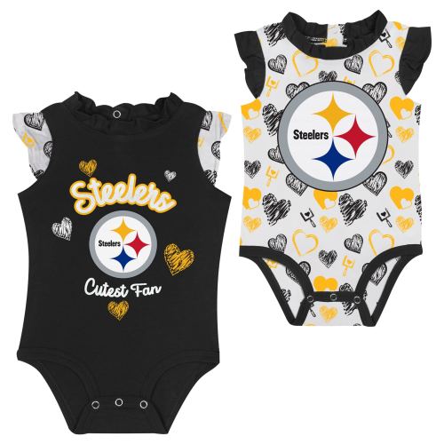 Pittsburgh Steelers Newborn & Infant Happy Hearts 2-Piece Bodysuit Set