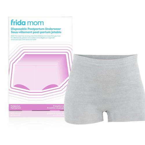 Frida Mom - Boyshort Cut Disposable Postpartum Underwear (Without Pad) - Perineal Recovery - Super Soft, Stretchy, Latex Free - Newborn Baby Hospital Bag Essential - Regular, 8 Pack