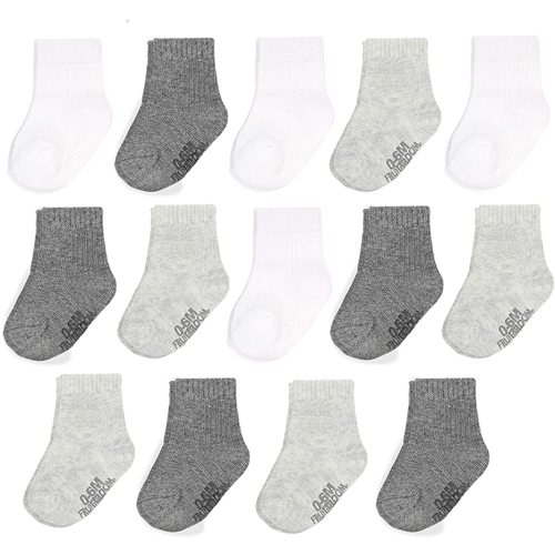 Fruit of the Loom Baby 14-Pack Grow & Fit Flex Zones Cotton Stretch Socks - Unisex, Girls, Boys