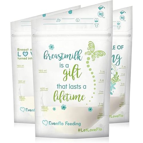 Evenflo Feeding Advanced Breast Milk Storage Bags for Breastfeeding - 5 Ounces (25 Count)