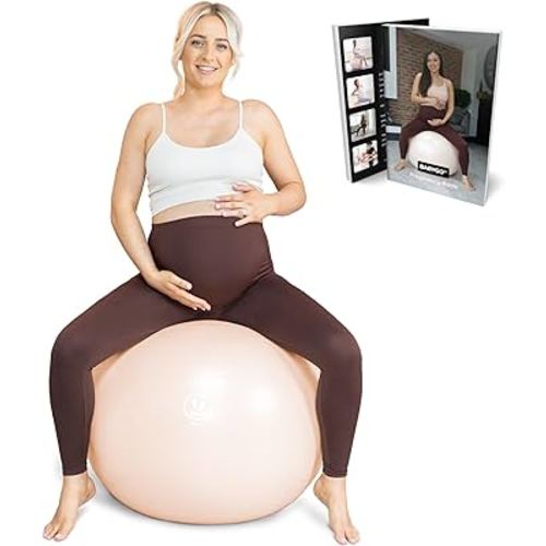 BABYGO® Birthing Ball for Pregnancy & Labor + Our Award Winning Book - Exercise, Birth & Recovery Plan, 5X Stronger Than a Yoga Ball with Eco Friendly Material