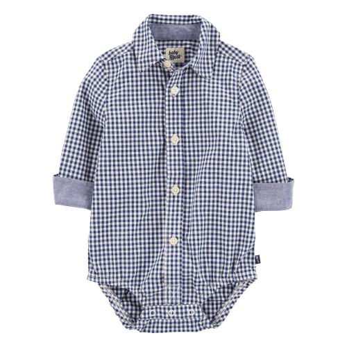 Baby Gingham Print Button-Front Bodysuit - OshKosh | Carter's