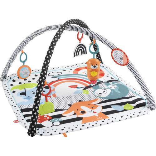 Fisher-Price Baby Play Activity 3-in-1 Music, Glow and Grow Gym Tummy Time Mat with Lights & Removable Toys