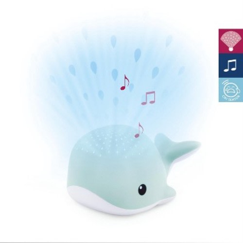 Zazu Kids Wally The Whale Sound Machine, & Projector, with Crib Mobile with T Strap - Blue