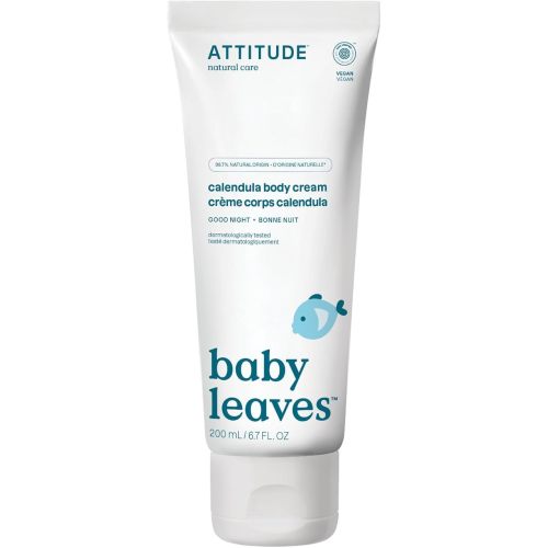 ATTITUDE Body Cream for Baby, EWG Verified, Made with Naturally Derived Ingredients, Vegan, Good Night, 6.7 Fl Oz