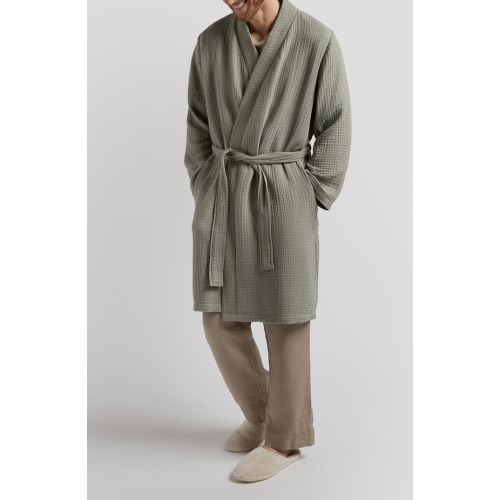 Parachute Gender Inclusive Cloud Cotton Robe, 2X, Moss