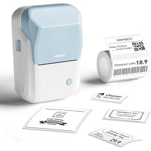 NIIMBOT B1 Label Maker Machine with Tape, Thermal Label Printer Easy to Use for Office, Home, Business, 2 Inch Label Maker with 2'' x1.18'' Labels-230pcs/Roll