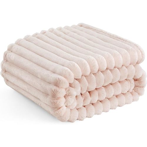 Bedsure GentleSoft Pink Throw Blanket for Couch - Cozy Soft Blankets for Women, Cute Small Fleece Throws for Girls, Pink Halloween Christmas Decor Gifts for Home Room, Crystal Pink, 50x60 Inches