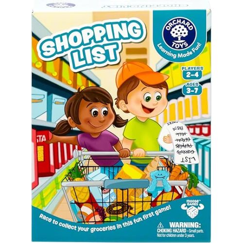 ORCHARD TOYS Shopping List Game - New Art Race to Collect Your Groceries in This Fun Memory Game, Age 3-7, 2-4 Players