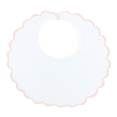 Pink Scalloped Baby Bib