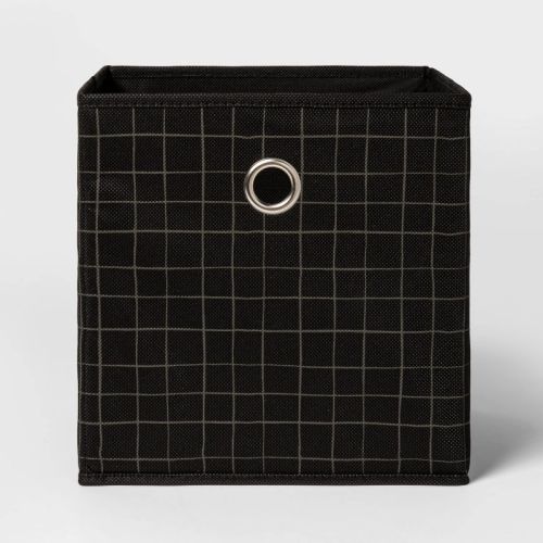 11" Fabric Cube Storage Bin Cream - Room Essentials™: Square Beige Storage, 11 Inch System Compatible, 25 Lb Capacity