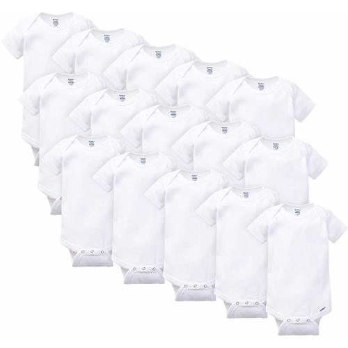 5-pack or 15 Multi Size Organic Short Sleeve Onesies Bodysuits