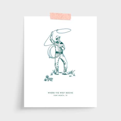 Fort Worth Cowboy Gallery Print