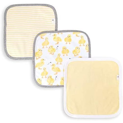 Burt's Bees Baby - Washcloths, Absorbent Knit Terry, Super Soft 100% Organic Cotton (Little Ducks, 3-Pack)