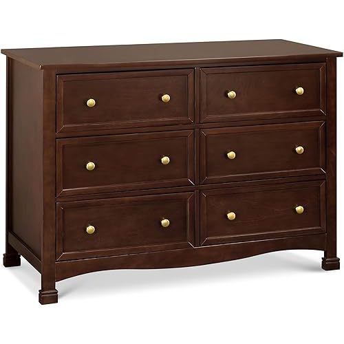 DaVinci Kalani 6-Drawer Baby Dresser for Nursery - Wooden Double Chest of Drawers for Kids, Boys and Girls - Multi-Purpose Storage Espresso Dresser for Bedroom, Living Room & Hallway, Easy to Assemble