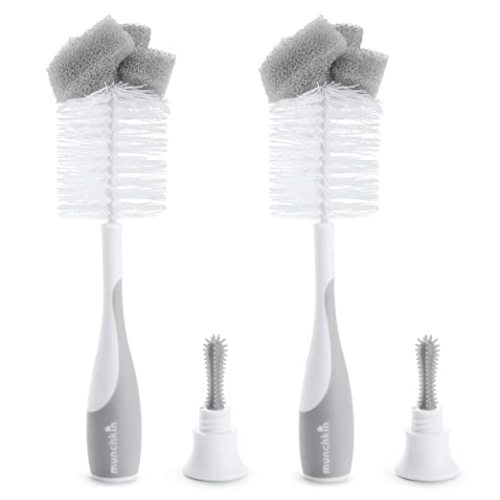 Munchkin® Sponge™ Bottle Brush, 2 Pack, Grey - Bottle Brush, Grey