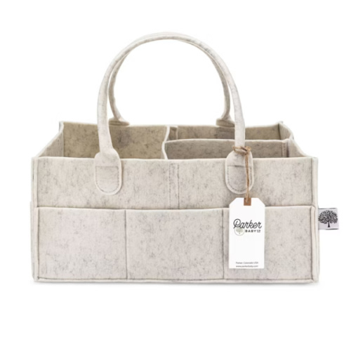 Parker Baby Co. Felt Diaper Caddy Large - White