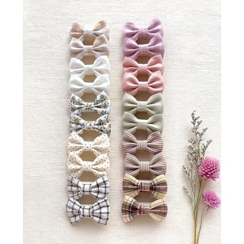 Baby Girls Hair Bow Clips, 20pcs Boutique Cotton Fully Lined Hair Pins, Non Slip Baby Barrettes Accessories for Infants Toddlers Fine Hair by Cherssy