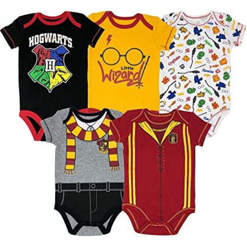 Harry Potter Baby Boys' 5-Pack Bodysuits Hogwarts Gryffindor