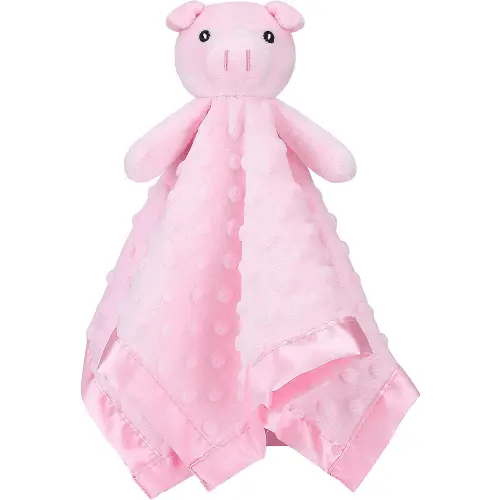 Pro Goleem Pig Loveys for Babies, Soft Security Blanket Baby Snuggle Toy Newborn Stuffed Animals Baby Gifts for Boys and Girls, 16 Inch
