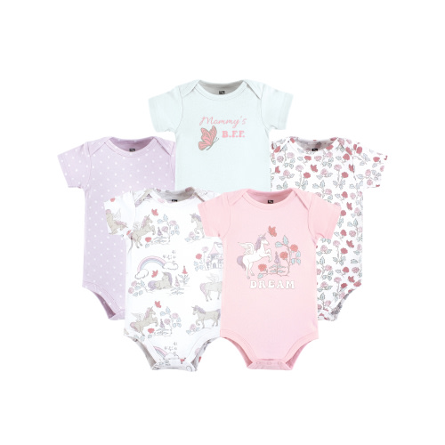 Hudson Baby Bodysuits, 5-Pack, Newborn-18 Months
