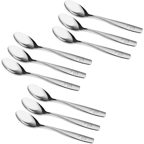 9 Piece Stainless Steel Kids Spoons, Kids Cutlery, Child and Toddler Safe Flatware, Kids Silverware, Kids Utensil Set, Includes A Total of 9 Spoons for Great Convenience, Ideal for Home and Preschools