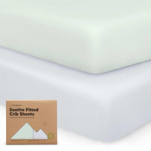 KeaBabies 2-Pack Organic Crib Sheets for Boys, Girls - 52x28 Fitted Crib Mattress Sheet Neutral, Breathable Jersey Cotton Cover for Baby Bed, Toddler Mattress, Soft & Cute Prints (Cove)