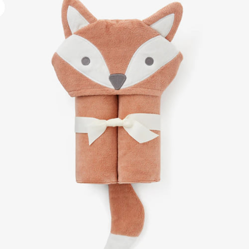 Rust Fox Hooded Baby Bath Wrap – Elegant Baby