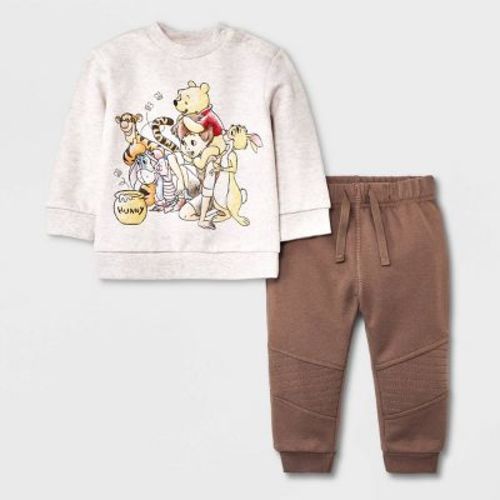 Baby Boys' Winnie The Pooh Printed Top And Bottom Set - Beige