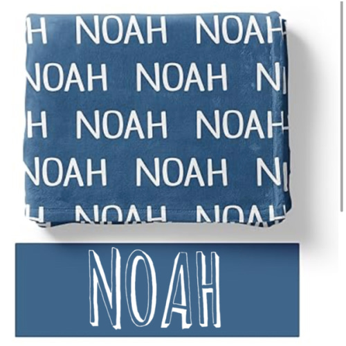 Blue Personalized Baby Blankets (See Notes) - Printed in America - Personalized Custom Baby Blanket - Customized Baby Girl Blankets