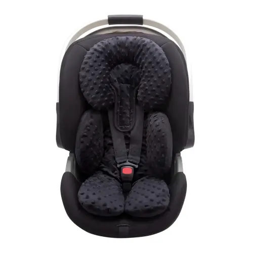Pro Goleem Infant Car Seat Insert, Baby Head Neck Body Support, Soft Minky Newborn Car Seat Insert, 2-in-1 Reversible, Boys and Girls, Black