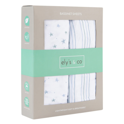 Blue Stars Bassinet Sheet Set – Ely's & Co.