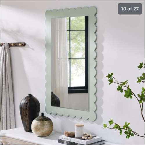 Emmeline Scalloped Rectangle Wall Mirror