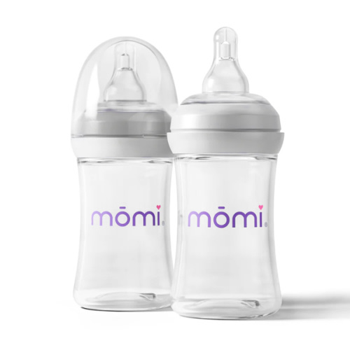 mōmi breast-like bottle sets, 4oz glass