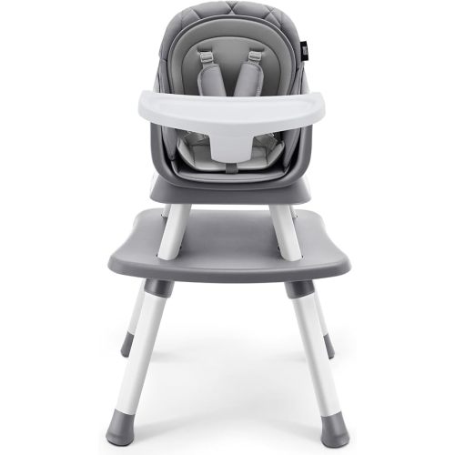 HARPPA 6 in 1 Baby High Chair, Convertible Infant Feeding Chair for Babies & Toddlers Table, Dining Booster Seat with Removable Tray, Grey