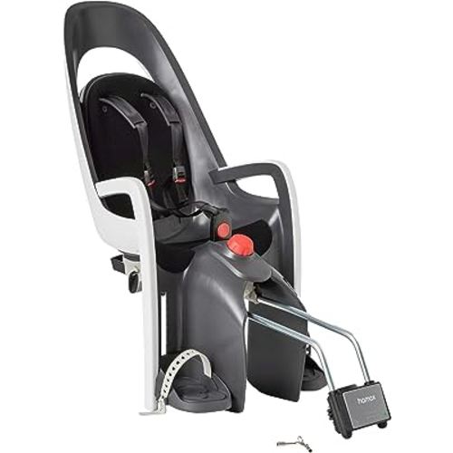 Hamax Caress Rear Child Bike Seat - Frame Mount, Ultra-Shock Absorbing, Adjustable to Fit Kids (Baby-Toddler) 9 mo-48.5lb.