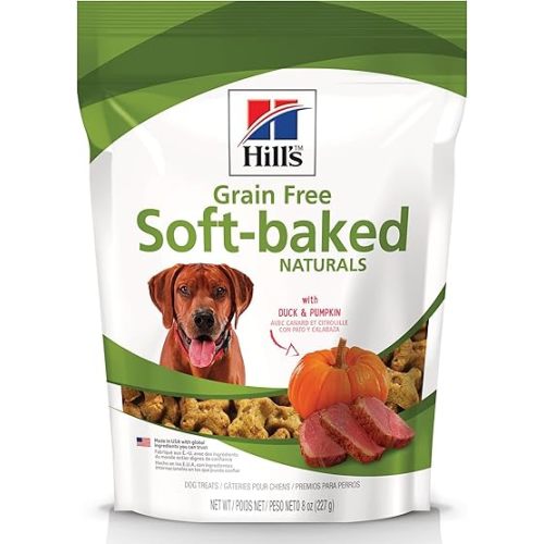 Hill's Grain Free Soft Baked Naturals, All Life Stages, Great Taste, Dog Treats, Duck & Pumpkin , 8 oz Bag