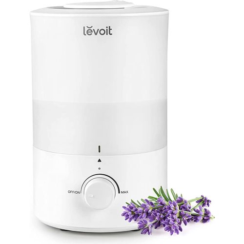LEVOIT Humidifiers for Bedroom, Quiet (3L Water Tank) Cool Mist Top Fill Essential Oil Diffuser with 25Watt for Home Large Room, 360° Nozzle, Rapid Ultrasonic Humidification for Baby Nursery and Plant - White - Medium Humidifier