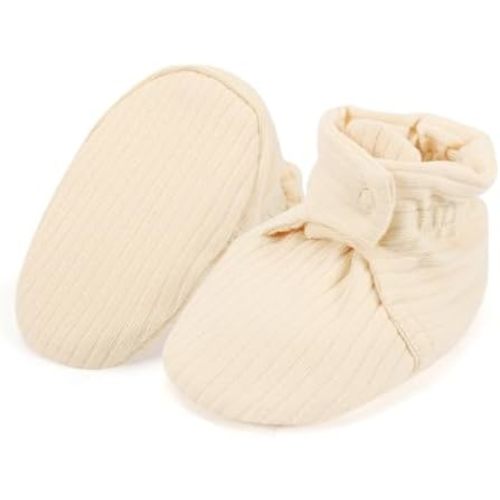 Baby Booties Organic Cotton Infant Bootie Warm Cozy Soft Sock Shoes Adjustable Boots for Newborn Boys Girls