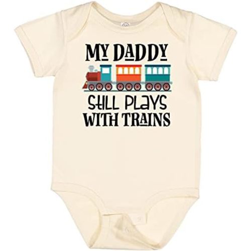 inktastic Daddy Still Plays with Trains Baby Bodysuit