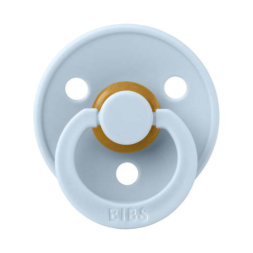 BIBS Colour, Natural Rubber Latex Pacifier Size 1, 0-6 Months, Baby Blue, Gender-Neutral, 1 Count