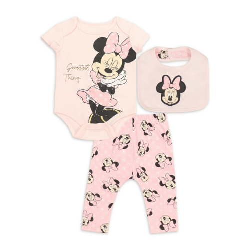 Disney Minnie Mouse Baby Girls Layette Set, Pink, 0/3 Months - 3/6 Months - 6/9 Months, 3-Piece