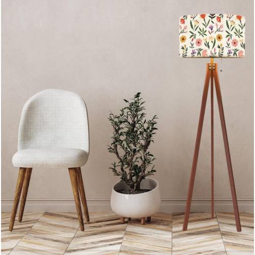Floral Tripod Floor Lamp Minimalist Flower Decor Wood lamp Modern Living Room floral Aesthetic New Home Lighting Made in USA Gift for mom