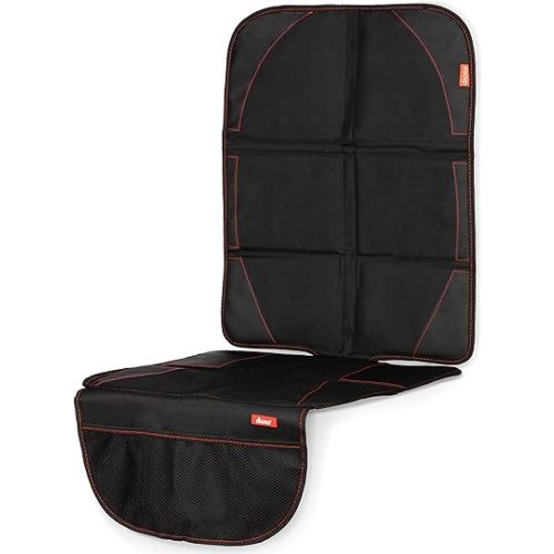 Diono Ultra Mat Full Size Car Seat Protector for Under Car Seat, Crash Tested with Premium Ultra Thick Padding for Durable, Water Resistant Protection, Includes 3 Mesh Storage Pockets