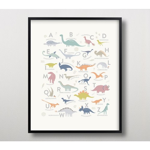 Minted® Alphabet Dinos Framed Art by Teju Reval